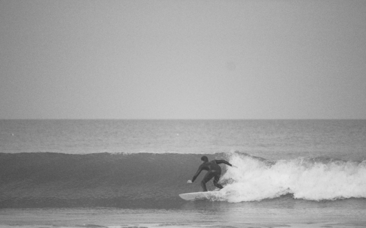 Filmed surf group session in the water