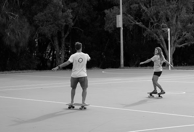 Surf skate coaching session on Sydney's Northern Beaches