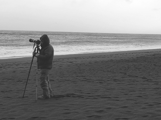 Filming a surf session from the beach